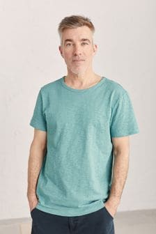 Seasalt Mens Green Cotton Short Sleeve Crew T-Shirt (U18834) | 38 €