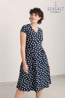 Seasalt Blue Flare Short Sleeve Organic Cotton Dress (U18839) | ₪ 256