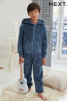 Navy Blue Next Soft Touch Fleece All-In-One (3-16yrs) (U18854) | €27 - €42