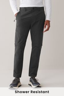Dark Grey Zip Off Slim Fit Shower Resistant Duratrek Walking Trousers (U18926) | €13