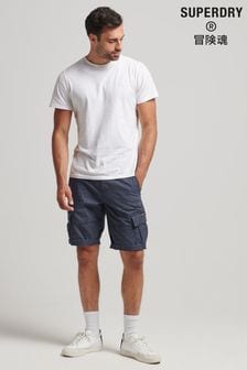 כחול  - מכנסי דגמ"מ קצרים מכותנה אורגנית של Superdry דגם Core בסגנון וינטג' (U19013) | ‏210 ₪