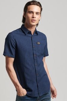 Superdry Blue Vintage Loom Short Sleeve Shirt (U19050) | €26
