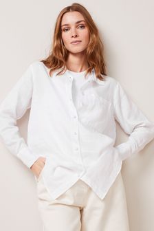 White Linen Longline Shirt (U19170) | €31