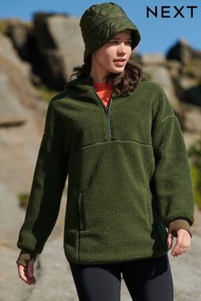 Khaki Green Next Elements Outdoor Borg Fleece Hoodie (U19831) | 66 €