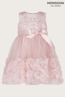 Monsoon Baby Pink Odette Blossom 3D Dress (U19852) | €36 - €39