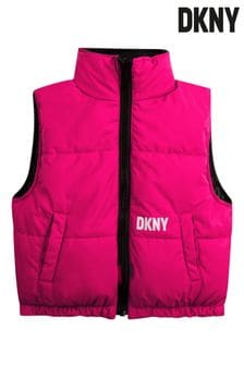 DKNY Pink And Black Logo Reverisble Gilet (U19997) | €49 - €60