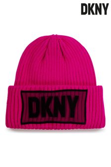 Розовая шапка с логотипом DKNY (U20147) | 22 970 тг