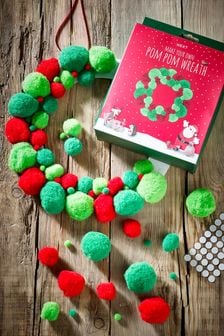 Red Christmas Make Your Own Pom Pom Wreath (U20216) | kr62