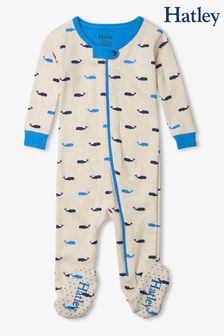 Hatley Nautical Whales Organic Cotton Footed Coverall