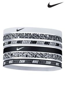 Nike White Printed Headbands 6Pk (U20356) | $32