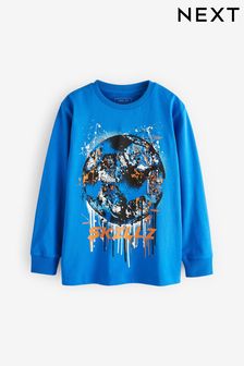 Blau, Fußball - Langärmeliges Grafik-T-Shirt (3-16yrs) (U20489) | 8 € - 14 €