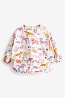 Pink Unicorn Baby Weaning And Feeding Sleeved Bib (6mths-3yrs) (U20498) | €10