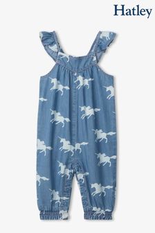 Hatley Baby Blue Unicorn Silhouettes Denim Romper (U20549) | €48