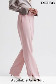 Reiss Pink Marina Petite Wide Leg Split Hem Trousers (U20596) | LEI 1,238