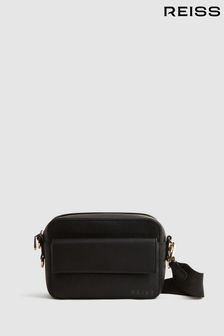 Reiss Black Clea Leather Crossbody Bag (U20602) | 93,240 Ft