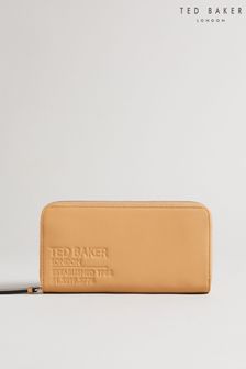 Ted Baker Darciea棕色品牌編帶大號全開拉鍊錢包 (U20628) | NT$4,190