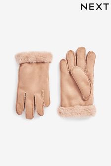 Camel Faux Suede Gloves (3-16yrs) (U20639) | $29 - $38