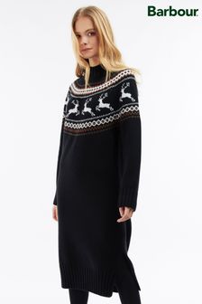 Barbour® Coastal Fairisle Pattern Knitted Black Jumper Dress (U20658) | 170 €