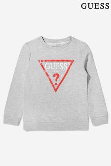 Boys Cotton Logo Print Sweatshirt in Grey (U20755) | 46 €