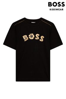 Zlata kapsulna majica s kratkimi rokavi Boss (U20898) | €24 - €28