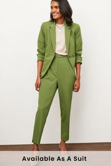 Khaki Green Tailored High Waisted Slim Leg Trousers (U20919) | €34