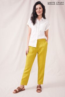 Pantalons en lin jaune White Stuff Maddie (U22366) | CA$ 165