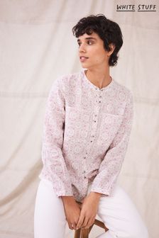 White Stuff Pink Ruby Linen Shirt (U22375) | TRY 764