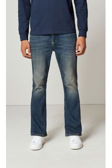כחול ג'ינס מלוכלך - גזרה מתרחבת - ג'ינס בייסיק נמתח (U22487) | ‏95 ₪