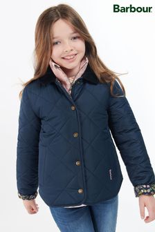 Barbour® Girls Blue Foxley Reversi Quilted Jacket (U22941) | €128 - €152