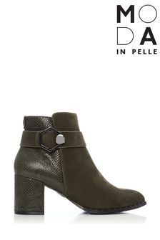 Moda In Pelle Block Heel Ankle Boots With Two Part Material (U22981) | €82