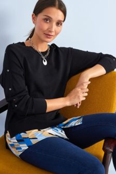 Black Crew Neck Shirt Layer Jumper (U23079) | 24 €