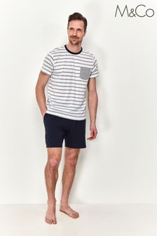 MCo Grey Short Sleeve Striped Pyjama Set (U23220) | 809 UAH