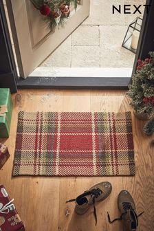 Red Morcott Check Doormat (U23447) | $45