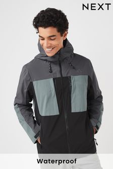 Sage Green/Black Fleece Lined Waterproof Anorak Jacket (U23723) | $113