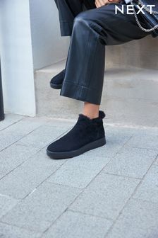 Черный - Фирменные кожаные кроссовки из искусственного меха (U23822) | 33 470 тг