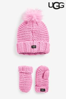 UGG Infant Pink Hat And Mitten Set (U23898) | €89