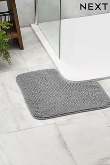 Grey Corner Bobble Bath Mat
