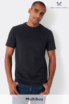 Черный - Crew Clothing Plain Cotton Classic T-shirt (U24144) | €29