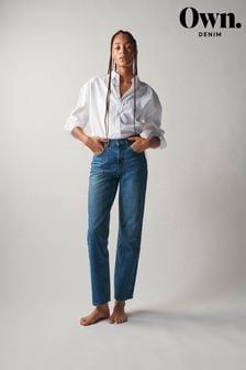 Умеренный синий - Прямые джинсы в стиле 90-х Own (U24293) | €19