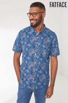 FatFace Linear Floral Print Blue Shirt (U24314) | $72