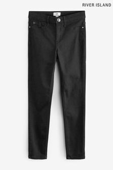 River Island Black Molly Mid Rise Black Bossa Straight Jeans (U24479) | $66