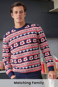 Sweter ze wzorem Fairisle i motywem piłki nożnej (U24855) | 60 zł