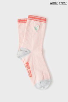 White Stuff Pink Embroidered Daisy Socks (U25106) | €4.50