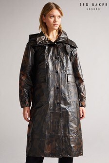 Ted Baker Rosalei Lt-Brown Printed Rain Mac Coat (U25462) | €351