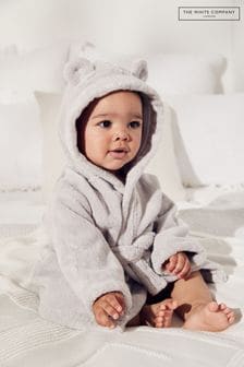 Szary szlafrok niemowlęcy The White Company z motywem niedźwiedzich uszu (U25595) | 175 zł