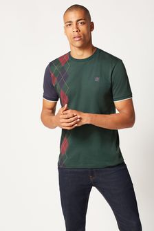 Green Argyle Regular Fit Pattern T-Shirt (U25762) | 28 €