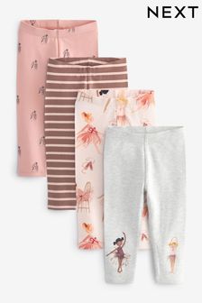 Ballerina Printed Leggings 4 Pack (3mths-7yrs) (U25925) | €24 - €29