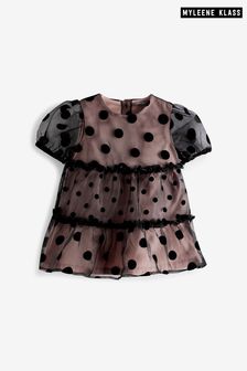 Myleene Klass Black Mesh Spot Dress (U25982) | $46 - $49