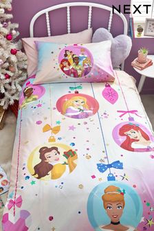 Disney Princess Christmas Pink Reversible 100% Cotton Duvet Cover and Pillowcase Set (U26072) | €14.50 - €21.50
