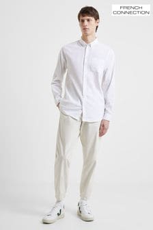 French Connection White Linen 55 Shirt (U26131) | $60